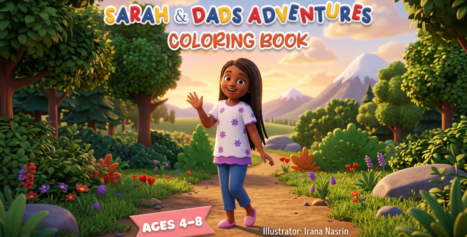 Sarah and Dad’s Adventures – Coloring Book Illustration